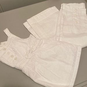 Janie and Jack Eyelet Peplum Top & Pant set